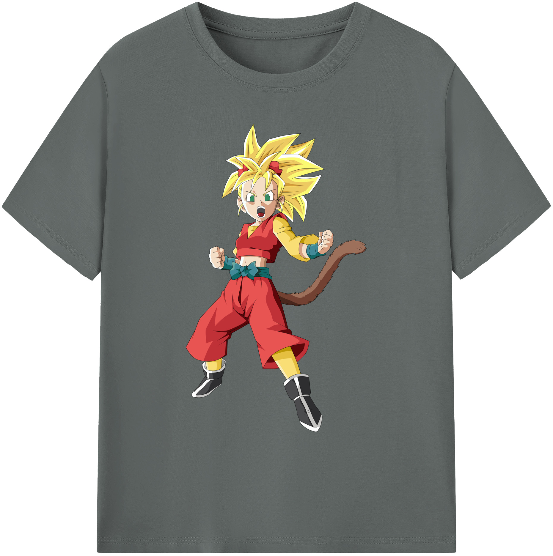 （画像用） ドラゴンボール カリフラ DRAGON BALL Caulifla 綿100％ メンズ半袖Tシャツ｜肌触りやわらか＆通気性